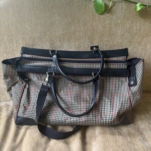 Vintage Diane Von Furstenberg Plaid Weekender Duffle Bag